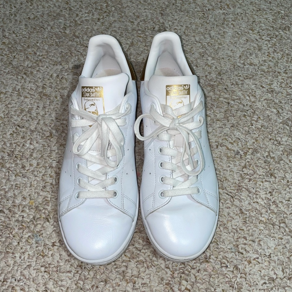 Adidas Gold and White Stan Smith
